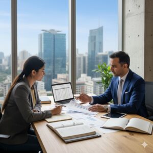 Chartered Accountant consulting a new business owner in Gurgaon